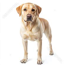 Isolated Labrador retriever dog on white, transparent background
