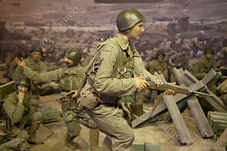 WORLD WAR II soldiers WAX FIGURE
