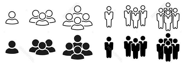 People icon set, person, human. Persons symbol infographics website design, logo, app, UI isolated
