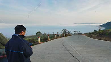 Hyperlapse of Pass traffic on the plateau in the morning