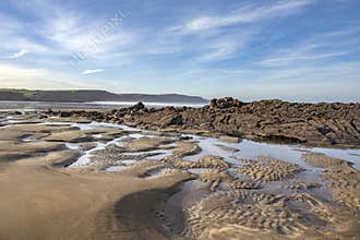 November light at Widemouth Bay Cornwall