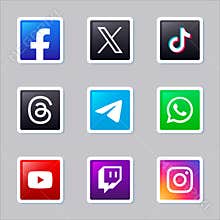 Set of gradient social media logos collection illustration vector