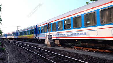 rain and railway on Hai Van pass, North Hai Van station, Hue, Vietnam