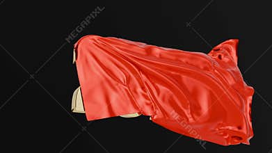 3d Golden 2025 Unveiling with Satin Fabric - Happy New Year Concept 3D Render