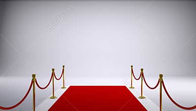 The red carpet. Gray background