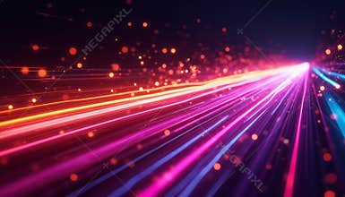 Abstract motion blur of colorful lights