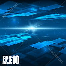 Abstract technology background with bright flare.