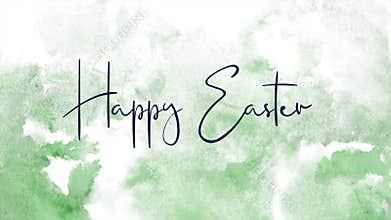 Colorful watercolor easter greeting in cursive