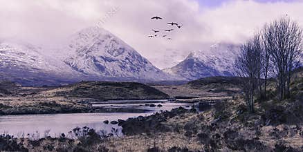Loch Tulla a a stunning freshwater lake with mountains located in the heart of Scotland