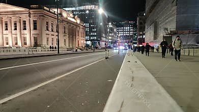 Night Street View in London and London Bus