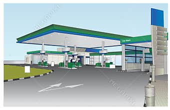 Petrol Station Vector