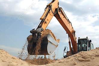 Working backhoe