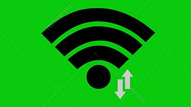 video animation black icon wi-fi datum