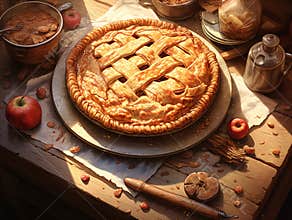 Delicious apple pie for a picnic.