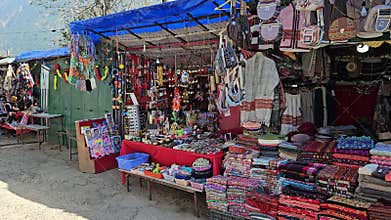 Shops in a Tranquil Queue Along the Slopes of Dharamshala