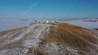 Stupa at Ogoy Island on Baikal lake