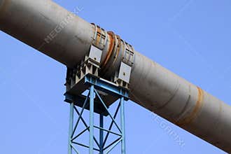 Rotary kiln waste heat recovery equipment in a cement factory