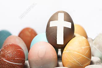Cross on Easter egg.