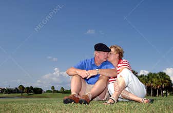 Senior couple affection