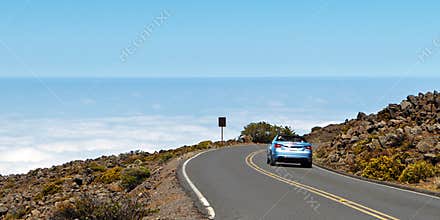 Open road above the clouds