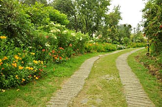 Nature path with garden