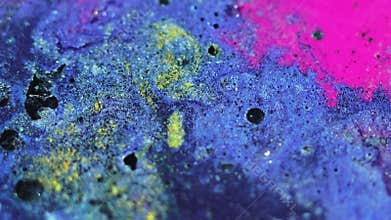 Ink background glitter paint blue pink liquid