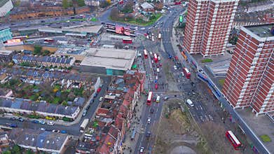 Top down view over the Streets of London at Shepherd's Bush