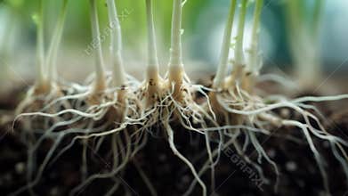 A closeup of tiny root hairs reaching deep into the soil displaying the incredible ability of plants to anchor