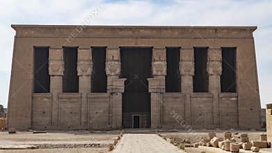 Dendera temple or Temple of Hathor. Egypt. Dendera, Denderah, is a small town in Egypt. Dendera Temple complex, one of