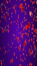Valentine\'s Day or marriage red hearts background. Red hearts on purple-colored backgrounds