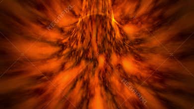 Seamless loop background with hot glowing stream in a shape of abstract tunnel
