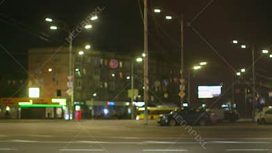 Street city people traffic slow motion crowd cars urban evening night