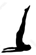 silhouette woman in yoga movements pilates body exercise vector image isolated on transparent white background