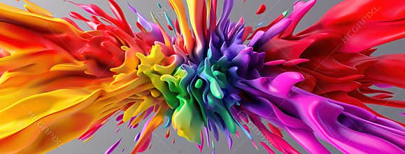 Explosion of Colorful Paints