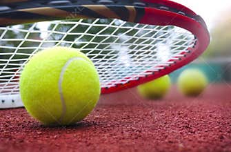 Tennis balls on Court