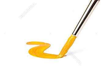 Artist brush and hand draw