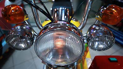 orange and white lights which installed on vehicle