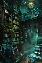 Haunted Library Layout Background