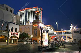 Boardwalk at night in Atlantic City