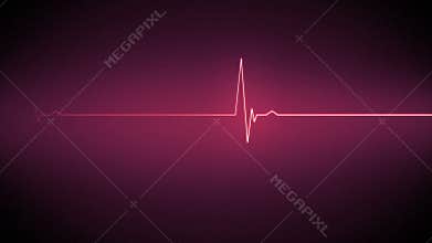 Pink heart monitor line