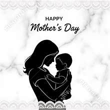 Silhouette of mother lovingly holding her infant baby for a beautiful happy mothers day celebration