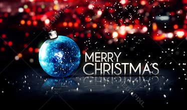 Blue Silver Merry Christmas Bokeh Beautiful 3D Red Background