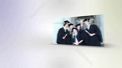 Students throwing their mortarboards