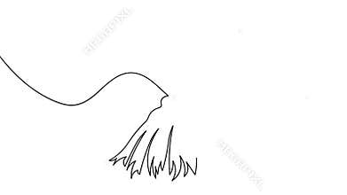 One line art animation seamless loop minimal design broom icon