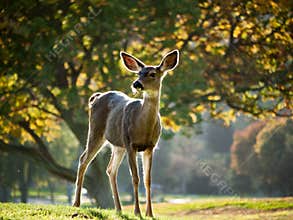Alert Whitetail deer