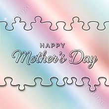 Happy Mother's Day greeting card design featuring elegant script text and soft pastel colors