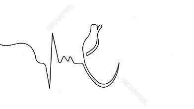 Simple heart beat continuous line animation
