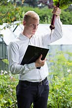 Garden expert controlling beet condition