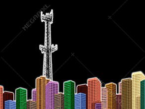 High Tech Electronic Binary Code Digital Circuit Board Fiber Optic Technology Connectivity Communication Cyberspace Cyber World 