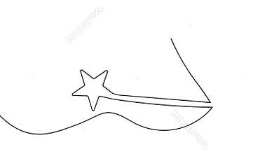 Star shape one line art animation video